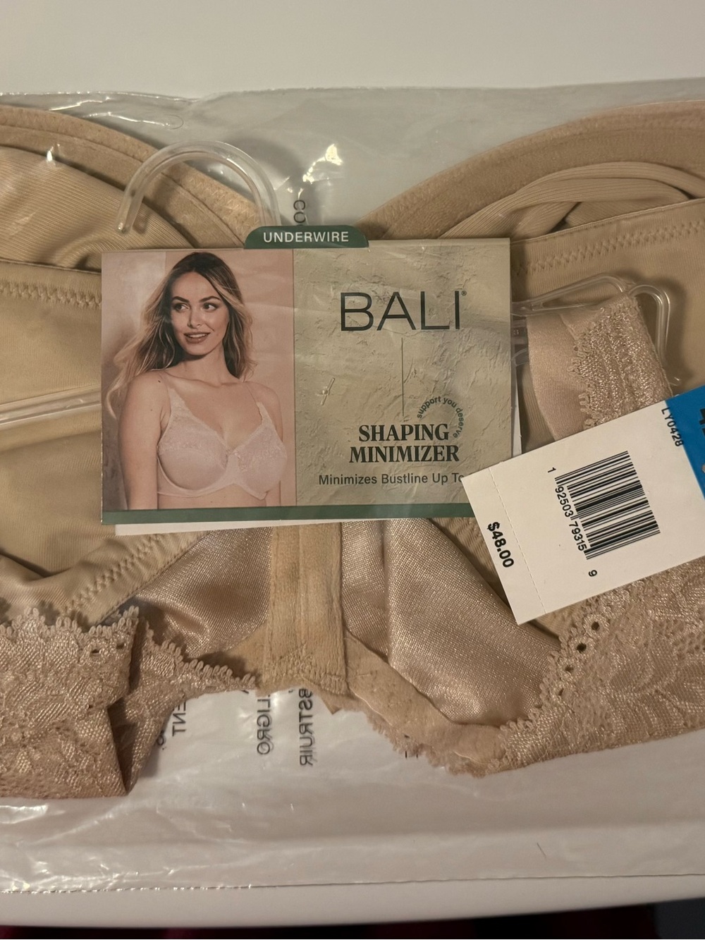 Bali Shaping Minimizer Underwire Bra - Beige